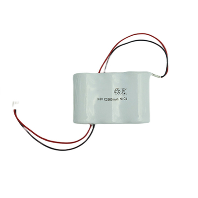 Las baterías de la luz de la salida de emergencia embalan de lado a lado 3,6 V C2500mAh NiCd 64g
