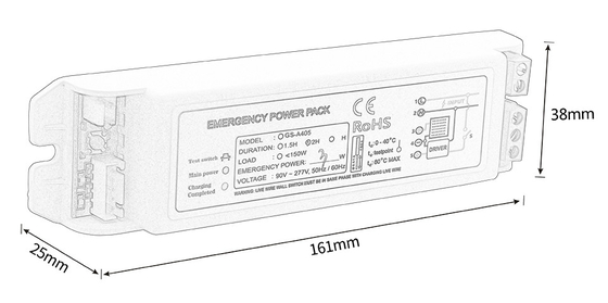 Máximo 0,35A Conjunto de energía de emergencia Tipo de mantenimiento GS-A405 Potencia de emergencia 1-5W