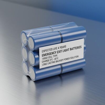 Vida útil esperada 4 años Baterías de luz de salida de emergencia 18650 Tipo de célula Carga 0C 45C Solución de energía de respaldo de larga duración