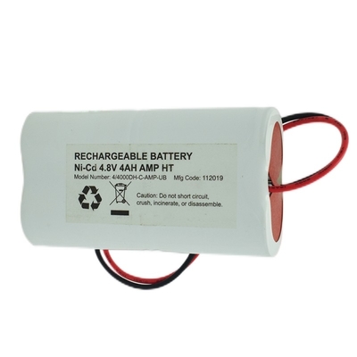 Paquete de baterías de luz de salida de emergencia lado a lado 4,8 voltios D40000mAh NiCd