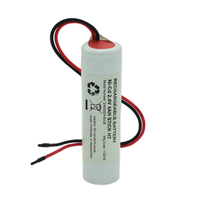 Ni Cd D4000mah 2.4 Volt Baterías de salida de luz Tipo bastón con PVC blanco