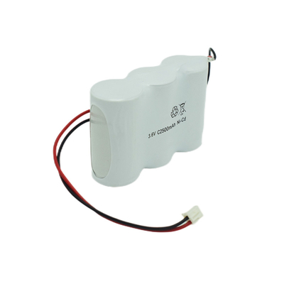 Las baterías de la luz de la salida de emergencia embalan de lado a lado 3,6 V C2500mAh NiCd 64g
