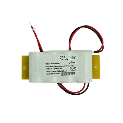 Batería Cd del Ni de la luz de emergencia del tamaño de C 2500mAh 4.8V de lado a lado