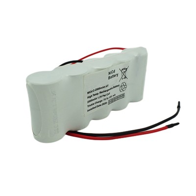 Paquete de baterías de luz de salida de emergencia lado a lado 6,0 voltios C2500mAh NiCd