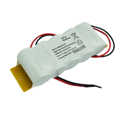 Chaqueta de PVC de NiCd del reemplazo de la batería de la muestra de la salida de emergencia del OEM 3.6V