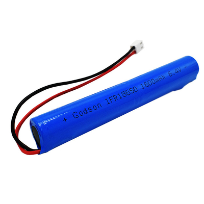 baterías cilíndricas LiFePO4 IFR18650 de la luz de la salida de socorro de 1600mAh 6.4V