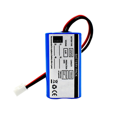 Células de las baterías Lifepo4 de la luz de la salida de socorro del litio 18650 6.4V 1500mAh