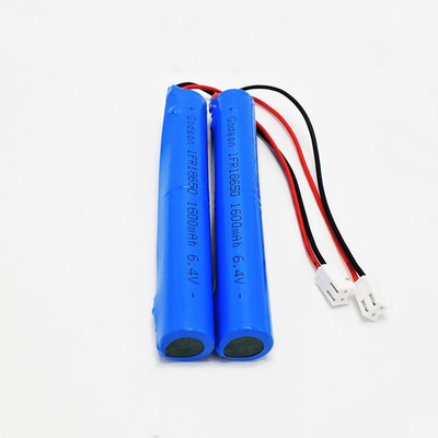 Batería adaptable de la batería de litio de la luz de emergencia LiFePO4 18650 1600mAh 6.4Volt