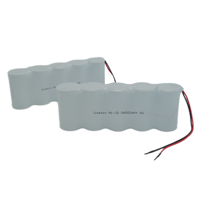 Baterías NiCD de salida de emergencia D4000mAh 6.0 V seguras lado a lado