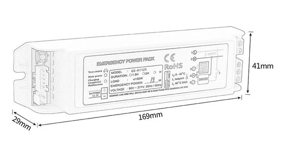 Li Ion Emergency Power Pack Inverter Tipo mantenido de energía de emergencia 11-20W GS-A1125