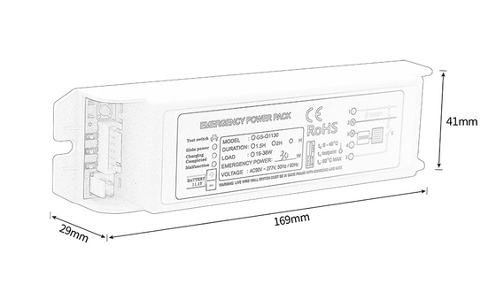 Carga por goteo de emergencia paquete de alimentación inversor mantenido tipo emergencia de plena potencia 15-36W GS-Q1130