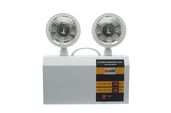 Luz de salida de emergencia LED de doble cabeza de 3 vatios montable en la pared Duración 3 horas