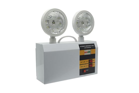 Luz de salida de emergencia LED de doble cabeza de 3 vatios montable en la pared Duración 3 horas