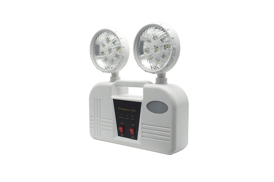 3h Duración 6W Luz de emergencia con doble cabeza AC 85-265V ABS