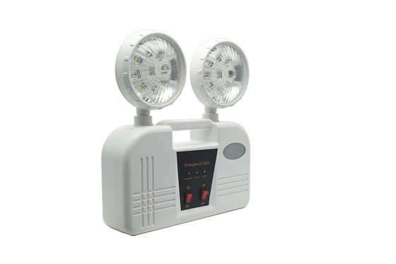 3h Duración 6W Luz de emergencia con doble cabeza AC 85-265V ABS