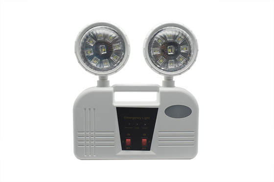 3h Duración 6W Luz de emergencia con doble cabeza AC 85-265V ABS