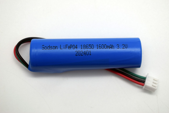 LiFePO4 18650 Batería de litio de luz de emergencia de 1600 mAh 3.2V Tipo de bastón con conector NTC JST-XH-3P UL1007