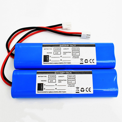 18650 3000mAh 6.4 Volt Tipo lado a lado Baterías LiFePO4 Rendimiento a altas temperaturas