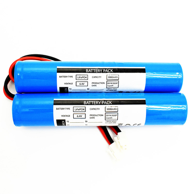 Conjunto de baterías LiFePO4 2x26650 3000mAh tipo stick 6.4V (conector JST VH-2P, UL1015 18#, la longitud del cable es de 150 mm)