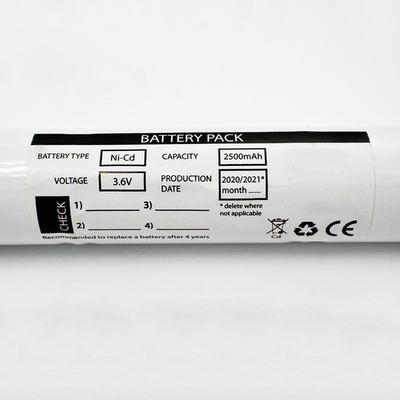 3.6V 2500mAh Ni-CD Batería para iluminación de emergencia con alto costo-efectivo