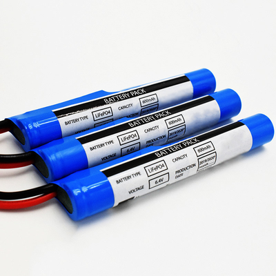 Tipo de bastón de PVC IFR 18650*2 Célula en serie con módulo de control de protección 0.6Ah 6.4V LiFePO4 Baterías cilíndricas