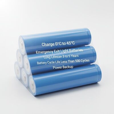 Charge 0C to 45C Emergency Exit Light Batteries Long Lifespan 3 to 5 Years Battery Circle Life Less Than 500 Cycles Power Backup