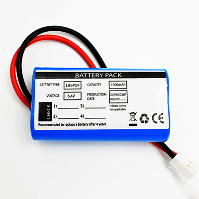 Tipo recargable 1500 de MAh Battery Pack LiFePO4 6.4V de lado a lado