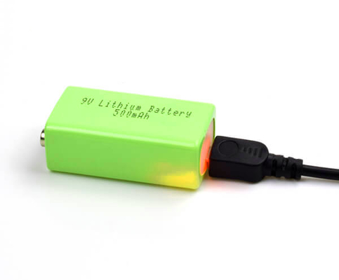 Batería de litio de la luz de emergencia del hierro del litio 500mAh 9V con el USB
