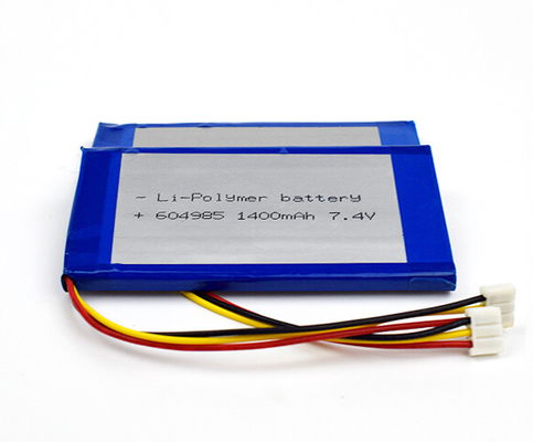 Células 604985 del polímero de litio 55g 7,4 V Li Ion Battery 1400mAh
