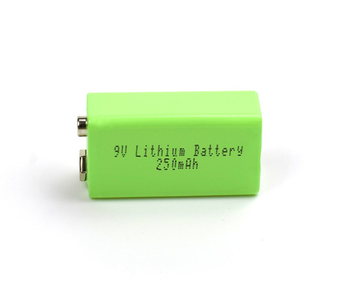 Temperatura de la batería de litio del alumbrado de seguridad 9V 250mAh baja con el USB