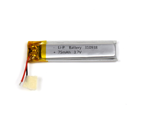 Batería de polímero de litio 310938 75mAh 3.7V de la luz de emergencia con el conector