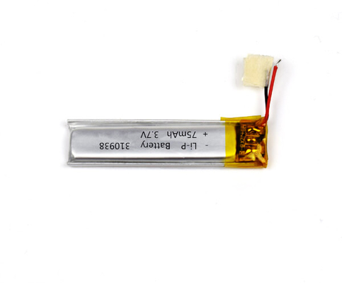 Batería de polímero de litio 310938 75mAh 3.7V de la luz de emergencia con el conector