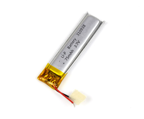 Batería de polímero de litio 310938 75mAh 3.7V de la luz de emergencia con el conector