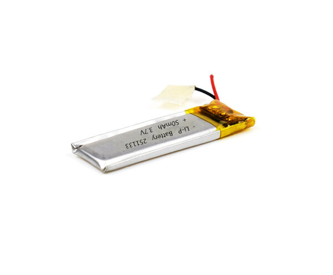 Batería 251133 50mAh 3.7V del polímero de litio con buena vida de ciclo