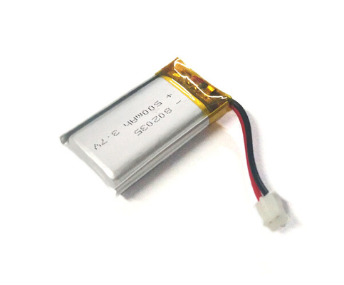 Batería 500mAh 3.7V de 802035 polímeros de litio con funcionamiento estable