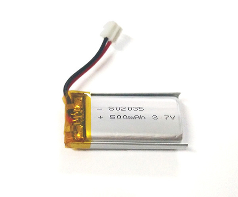 Batería 500mAh 3.7V de 802035 polímeros de litio con funcionamiento estable