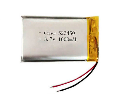 18g 3,7 polímero de litio 523450 de la batería de voltio 1000mAh para el alumbrado de seguridad