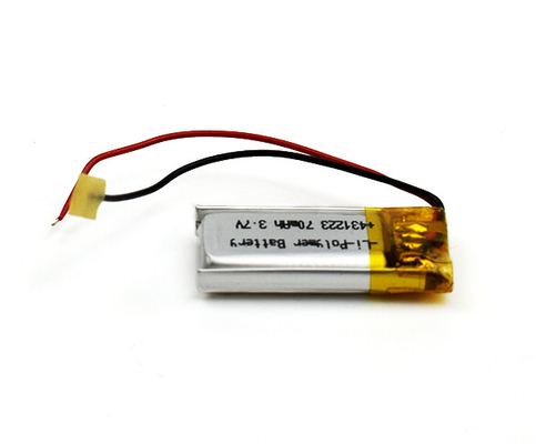 célula recargable 431223 del polímero de litio de la batería de 3.7V 70mAh Lipo