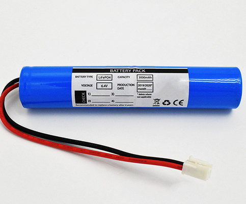 Batería 3000mAh 6.4V de la luz de la salida de la emergencia LiFePO4 para HEV