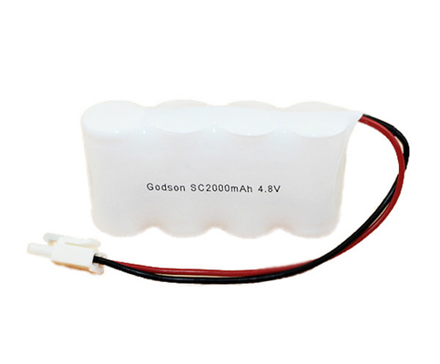 Las baterías de la luz de la salida de emergencia embalan de lado a lado 4,8 V SC2000mAh NiCd 36g