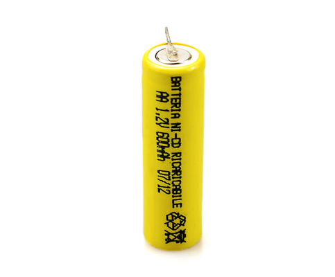 PVC amarillo recargable AA600mAh de la batería del Cd del Ni de 16.6g 1,2 V